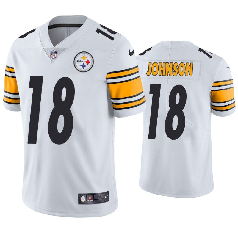 Men Pittsburgh Steelers 18 Diontae Johnson Nike White Limited NFL Jersey